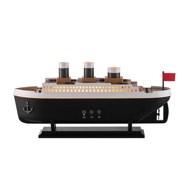 Titanic Ship Model Humidifier  Essential Oil Diffuser - Colorful Jellyfish Night Light