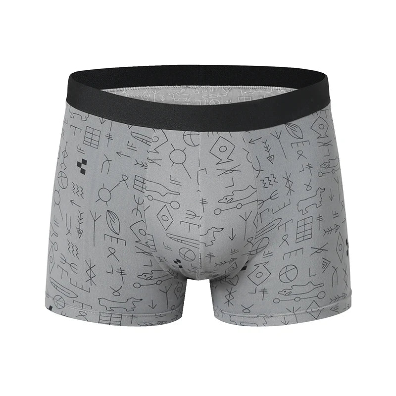 Mens 10-Piece Fashion Underwear Set - Comfortable Large Size Printed Boyshorts