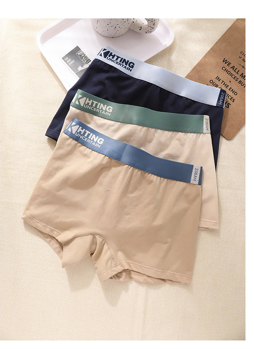 3PCS/Pack 100% Cotton Breathable Antibacterial Women's Panties Comfortable Soft Lingerie High Elastic Waistband Female Underwear