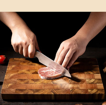 Premium Acacia Cutting Board – Double Sided Wooden Kitchen Chopping Block, Damp Proof & Water Draining