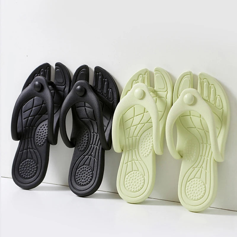 Hot Sale Men Travel Portable Flip-flops Folding Slippers Indoor And Outdoor Soft-soled Beach Hotel Couple Sandals Woman Slides