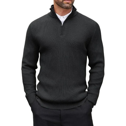 Autumn Men's Quarter Zip Pullover Dress Slim Sweater Mock Neck Sweaters Casual Long Sleeve Pullovers Outerwear Winter Warm Tops