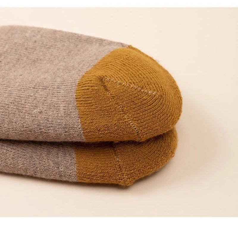 5 Pairs /bag Winter Children Socks Warm Autumn And Winter Plush Thicken Toddler Boys Girls Cotton Middle Tube Sock For 2-14 Year