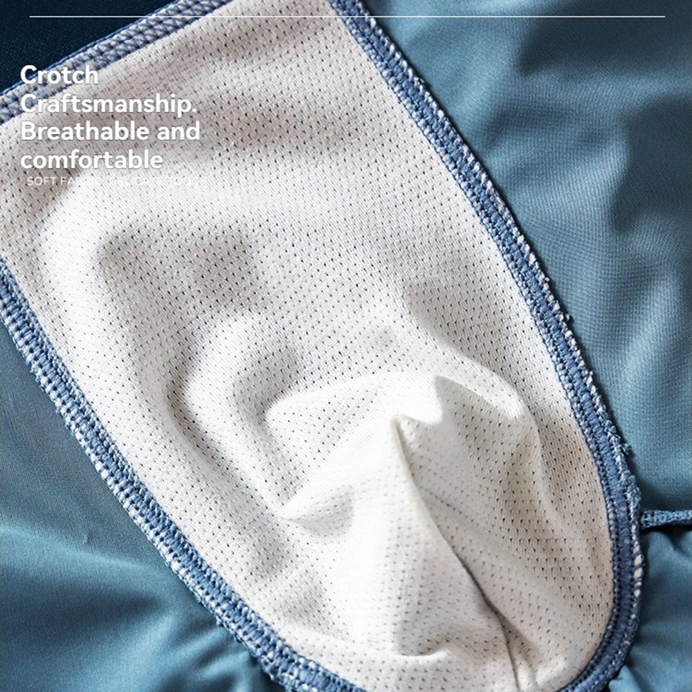 Luxury Ice Silk Boxers - Breathable Satin Mens Underwear 3PCS