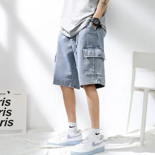 Men's Denim Shorts - Breathable Cotton, Loose Fit Summer Casual Style Pants