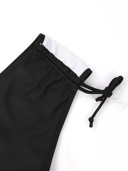 Women's Bikini Set - Lace Up Bareback Strap Two Piece Summer Beach Swimsuit