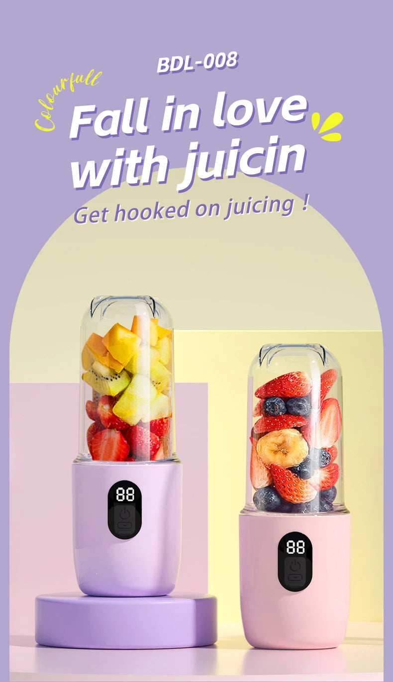 Portable USB Rechargeable Blender - Mini Juicer for Smoothies and Shakes