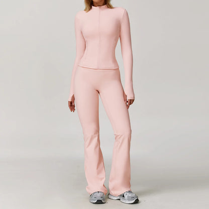 Women Yoga Sports Set - Running Fitness Outfit with Super Elastic, Breathable Gym Tracksuit