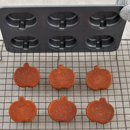 Carbon Steel Cake Pan - 6 Cavity Flower Muffin Mold Non Stick Durable Baking Tray