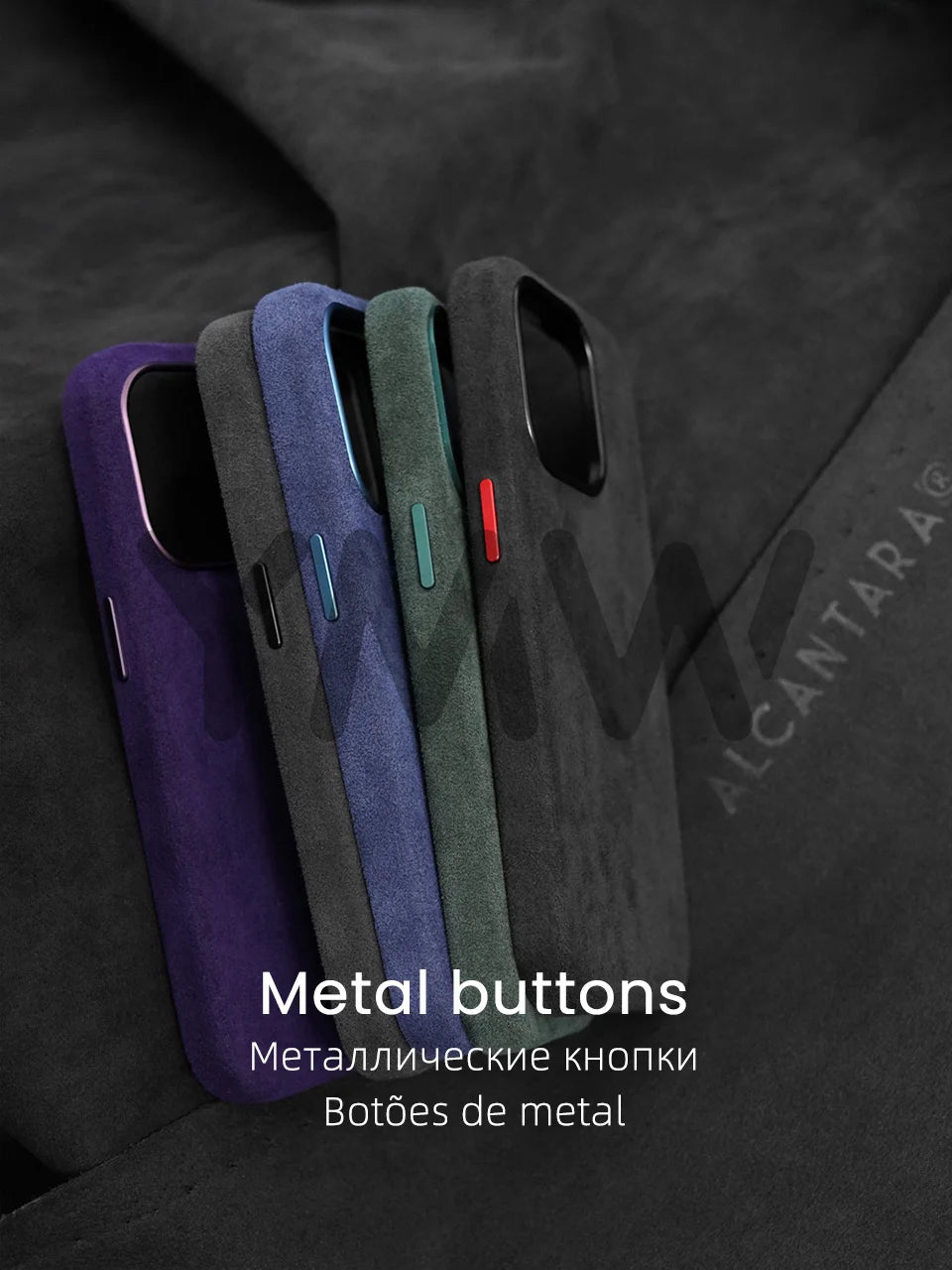 Luxury Magnetic Alcantara Case for iPhone 17161514 Pro Max - Suede Leather Supercar Design