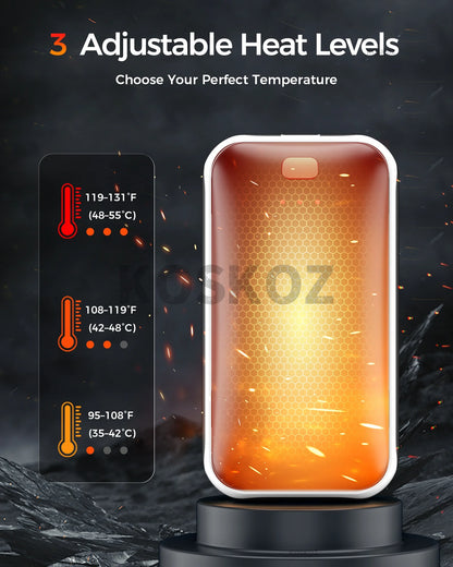 Rechargeable Electric Hand Warmers 2-Pack, Slim Pocket Design, USB-C Charging, 3 Heat Settings for Outdoor Use, Camping
