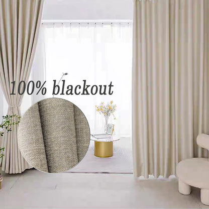 Linen Blackout Curtains – Modern Living Room Drapes | Full Shading, Luxury Bedroom