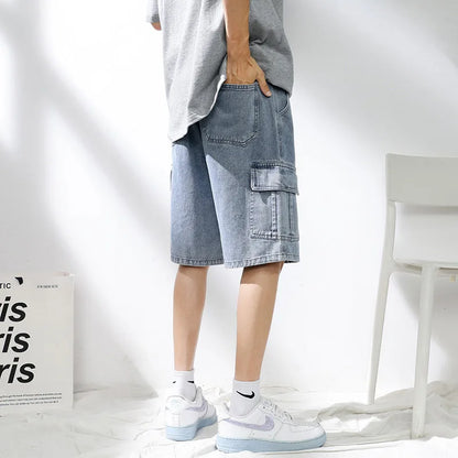 Men's Denim Shorts - Breathable Cotton, Loose Fit Summer Casual Style Pants