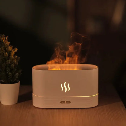 LED Ultrasonic Humidifier with Colorful Flame and Essential Oil Diffuser - ZOOMNSTORE