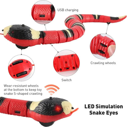 Smart Sensing Interactive Cat Toys Automatic Eletronic Snake Cat Teasering Play USBRechargeable Kitten Toys for Cats Dogs Pet