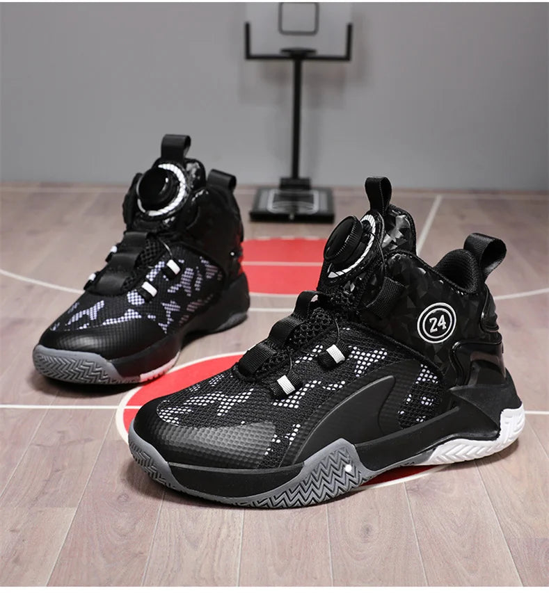 Kids Basketball Shoes - Boys Sneakers Non Slip Outdoor Sport Trainer Shoes