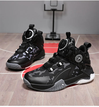 Kids Basketball Shoes - Boys Sneakers Non Slip Outdoor Sport Trainer Shoes