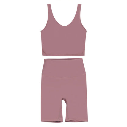 2026 Yoga Women's Bra With U-shaped Back Sets Fitness Running Summer Breathable Quick Drying Fixed Vest Five-point pants