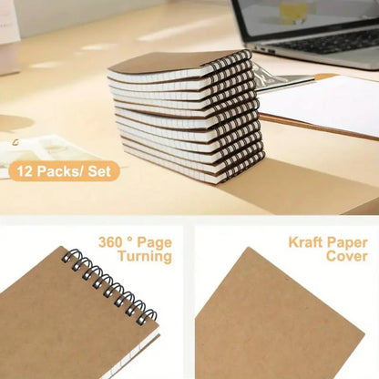Spiral-Bound Pocket Notebooks - Lined Mini Notepads for Home School or Office