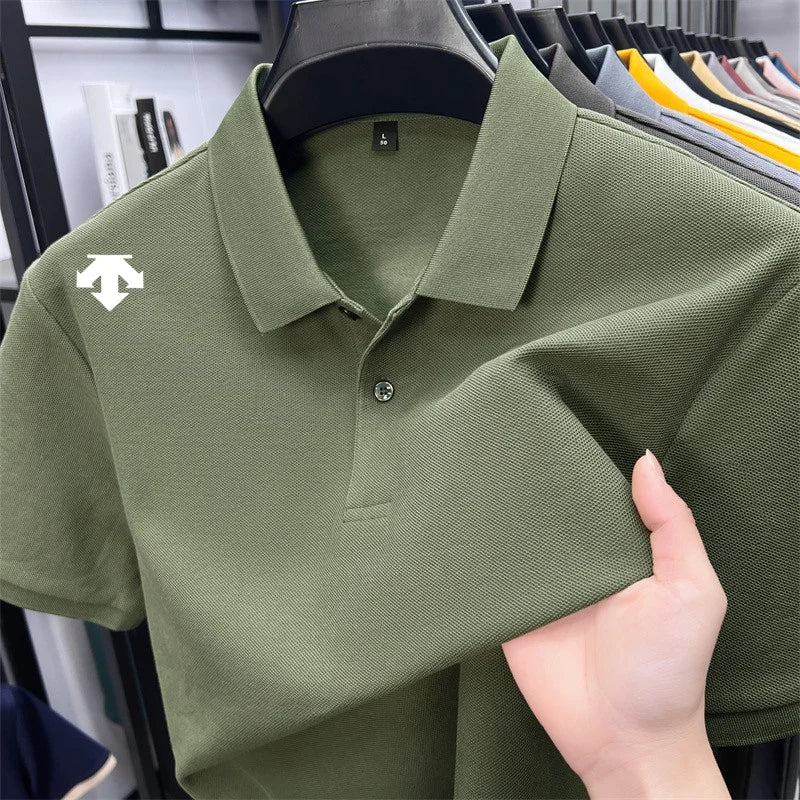 Mercerized Cotton100% Men's Summer Luxury Brand Short Sleeves Polo Shirt 25 Colors Choose From T-Shirt Business Leisure Men Top