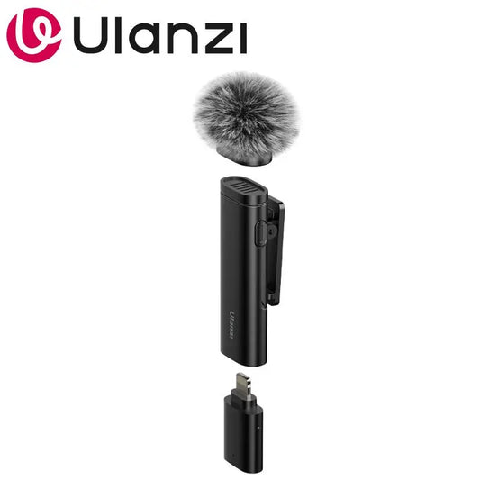 Ulanzi VM-10 Wireless Clip-on Microphone 3-Level Noise Reduction Mic With Lightning Connector For iPhone Vlog Live Streaming