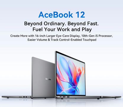 Blackview AceBook Laptop - 16 Inch Windows 11 Notebook, 16GB RAM, 512GB SSD, IPS Display