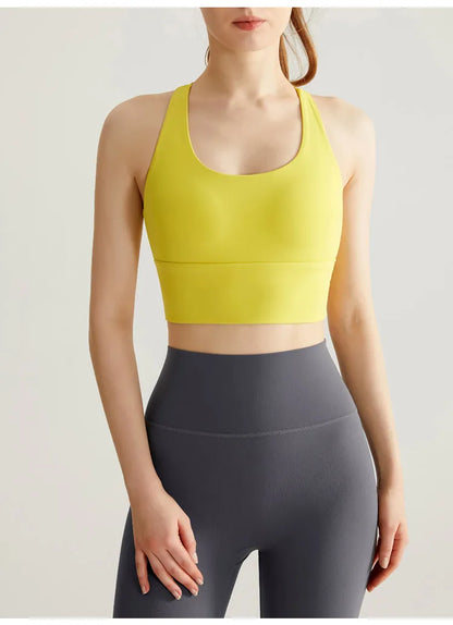 Seamless Sports Bra - Breathable Push Up Running Fitness Crop Top With Rear Buckle