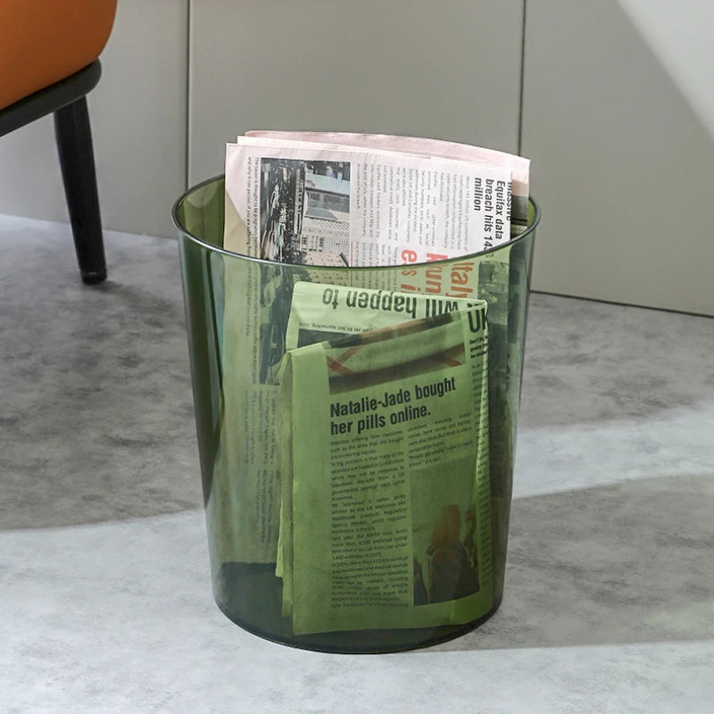 Transparent Trash Can - Nordic Style Garbage Bin for Home  Office