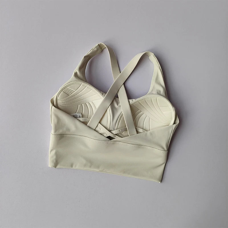 Sports Bra Shockproof - High-Intensity Push-Up Running Gym Bra With Fixed Shoulder Strap