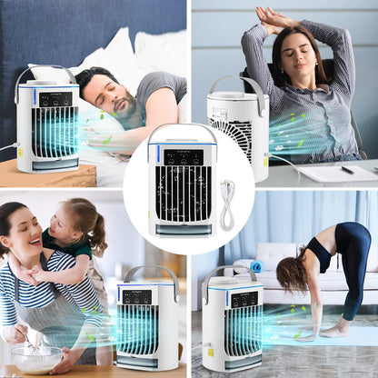 3 In 1 Fan AIr Conditioner Household Small Air Cooler LED Night Light Portable Humidifier Air Adjustment Fan Office Home Fan