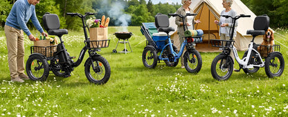 Spacewalk 1200W Peak Electric Trike for Adults, 48V 15Ah Battery 3 Wheel Electric Bike with 60 Miles Range, 18×3.0 Fat Tires, Dual Disc Brakes, Rear Cargo Basket, Adjustable Comfort Seat, Folding E Tricycle for Seniors-Black