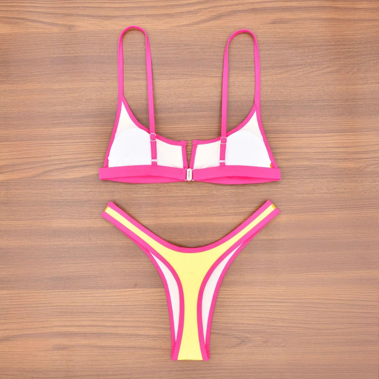 V Shaped Thong Bikini - Denim Two Piece Bikini Set With Push Up Bathing Suit