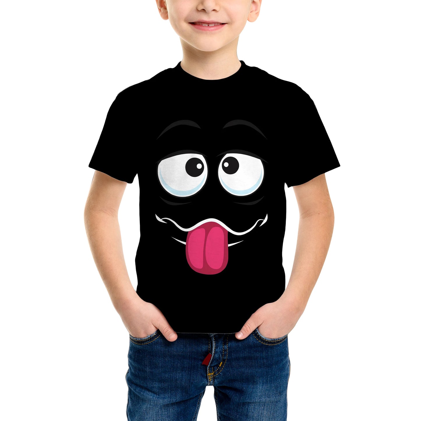 3D Pattern Printing Fashion T-Shirt  Element Printing Summer New Boy Personalized Cool Tops Kids Funny T Shirt