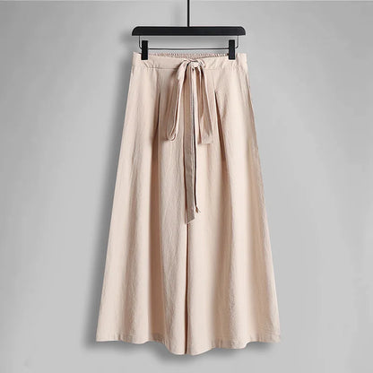 2026 Chinese Style Men's Linen Suit Tang Style Zen Style Hanfu Taoist Long Robe Top Pants Cotton and Linen Loose Two-piece Set