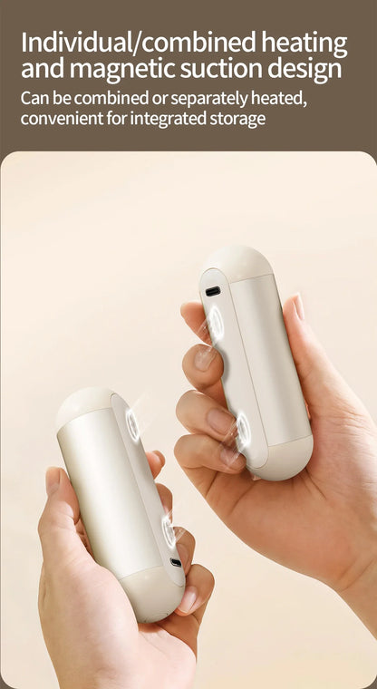 2 Pack Rechargeable Hand Warmers Electric Magnetic Portable Pocket Heater Fast Heating 3 Settings For Women Men Outdoor Camping