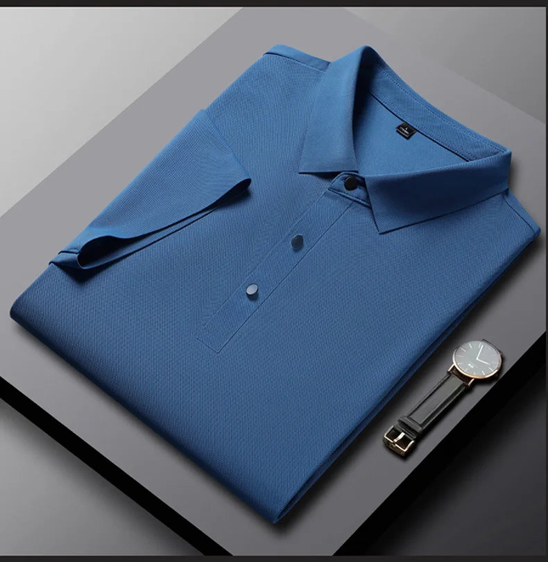 Men's Polo Shirt - Summer Quick Dry Casual Work Shirt | Plus Size Breathable Solid Color