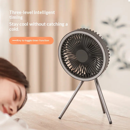 HOMEFISH Portable Rechargeable Camping Fan 4000mAh 10000mAh Wireless Ceiling Desktop Fan with Power Bank LED Light