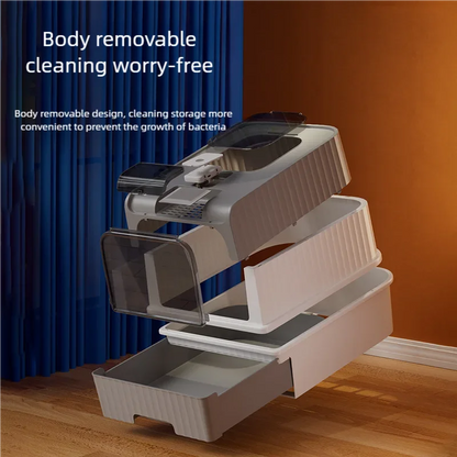 Large Foldable Cat Litter Box with Scoop - Odor Control Easy to Clean Front Entry  Top Exit - ZOOMNSTORE