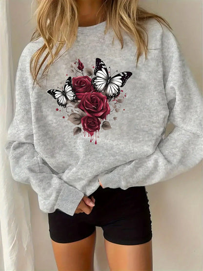 CLoose Sweatshirt Casual Long Sleeve Women Autumn and Winter Cartoon Bear Comfortable Pullover Crewneck Loose Female Clothes