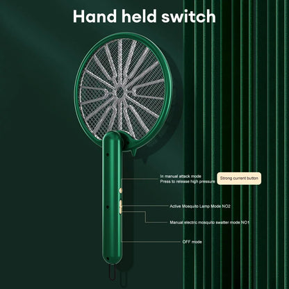 USB Mosquito Killer 3000V Electric Racket Foldable Insect Zapper Fly Swatter Rechargeable Bug Repellent Lamp Outdoor