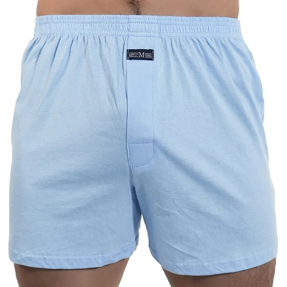 Mens Pure Cotton Boxer Shorts Man High Waist Big Underwear Casual Solid Underpants Plus Size Alo Pants Pajama Boxers M-3XL 2025