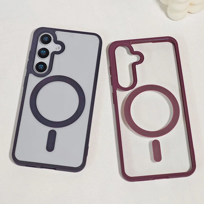Frosted Magnetic Phone Case for Samsung Galaxy S26 Ultra S25 Edge S24 S23 FE S22 Plus for Magsafe A57 A37 A17 A07 A56 A36 Cover