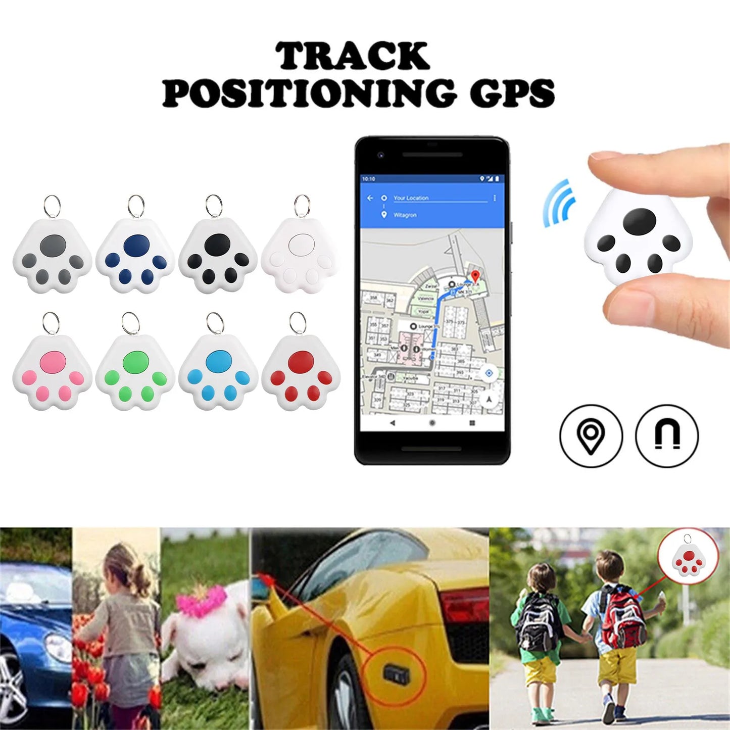 Mini GPS Locator Anti-Lost Device Alarm Wallet Keychain Smart Tag Bluetooth Tracer Keychain Pet Child Luggage Tracker Key Finder