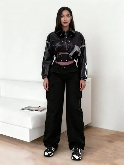 Women's Classic Multi Pocket Camouflage Straight Leg Pants, Button Closed Y2K Pants, Suitable for Daily Outdoor Wear in All Seas