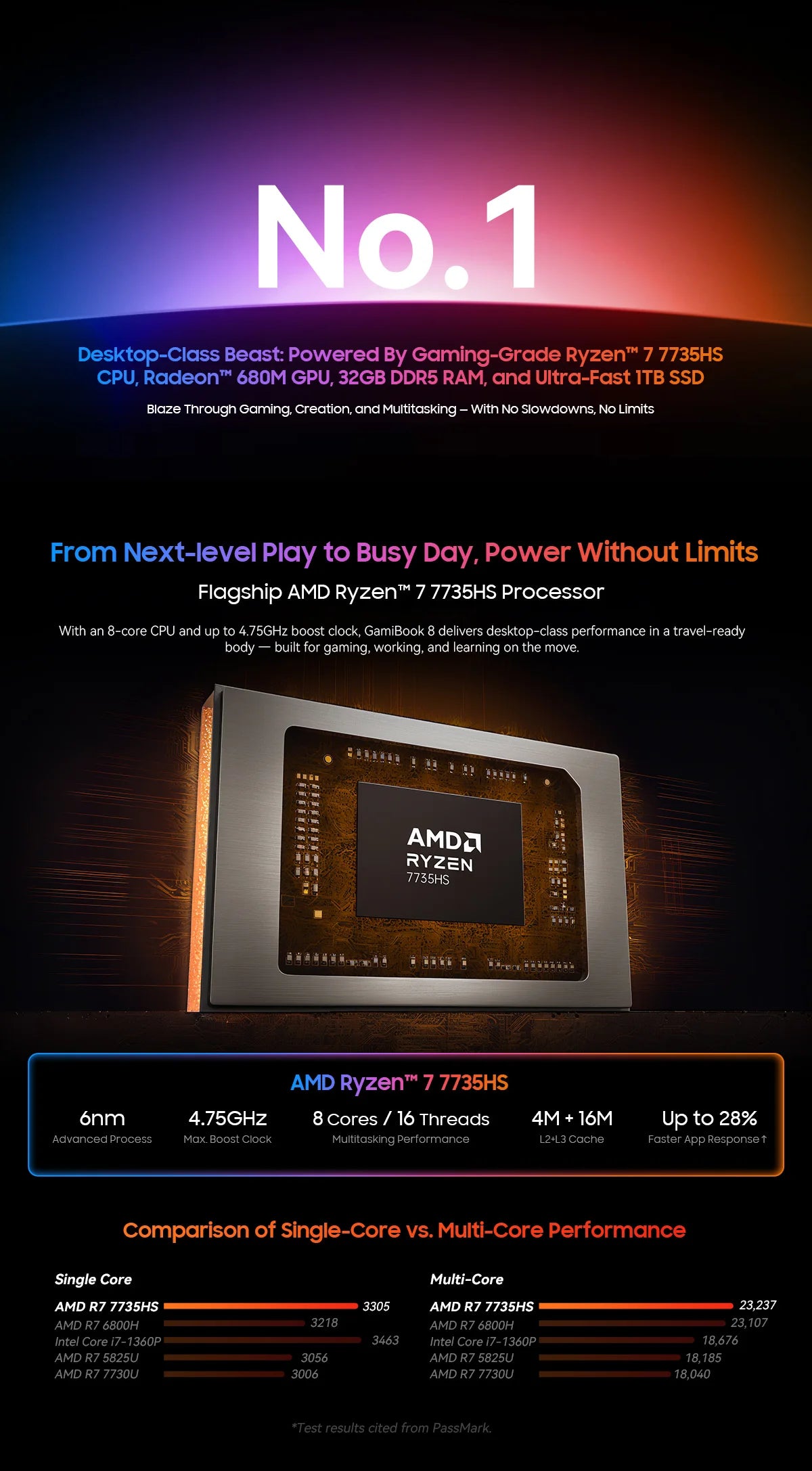Blackview GamiBook 8 16 Inch Laptop - AMD Ryzen 7, 1920x1200 Display, Fast Charge Battery