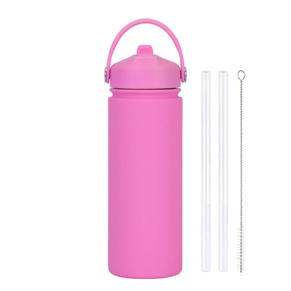 Insulated Water Bottle 500ml Custom Text/Logo - 304 Steel, 24H Cold, Office & Gym Essentials