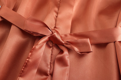 Caramel Wedding Bride Bridesmaid Robes Dressing Gown Sexy Women Bathrobe Night Shirts Short Women Kimono Mesh Sleeve