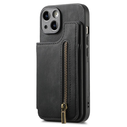 Zipper Card Solt Wallet Leather Case For iPhone 16 Pro Max 17 Air 15 14 Plus 13 12 11 Se2022 Pocket Magnetic Double Buckle Cover
