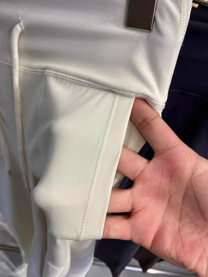 Women's Loose-Fit Sports Pants with Pockets, Straight-Leg High-Waist Athletic Fitness Pants, Yoga Pants, Pilates Trousers