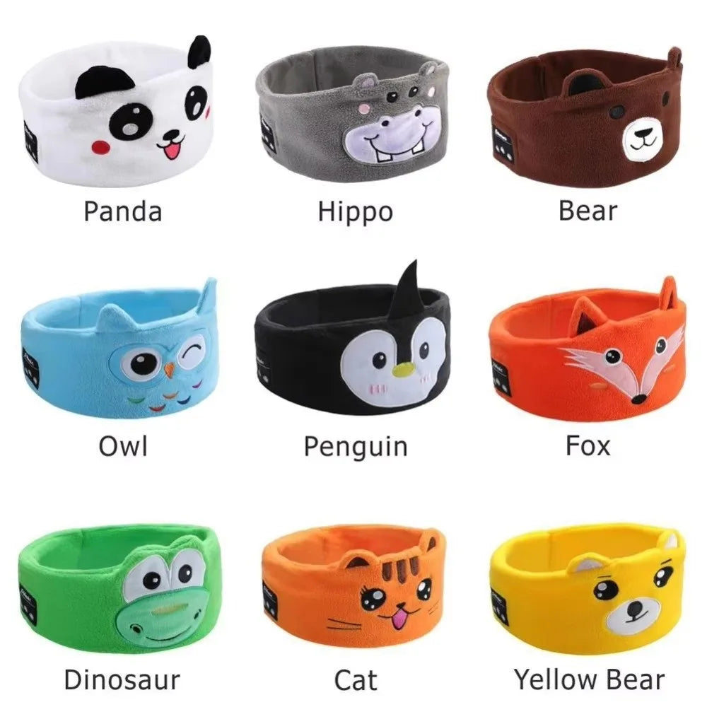 Soft Plush Bluetooth Headphones Eye Mask Elastic Eye Mask Volume Limited Children's Sleep Earphones Comfortable Wear